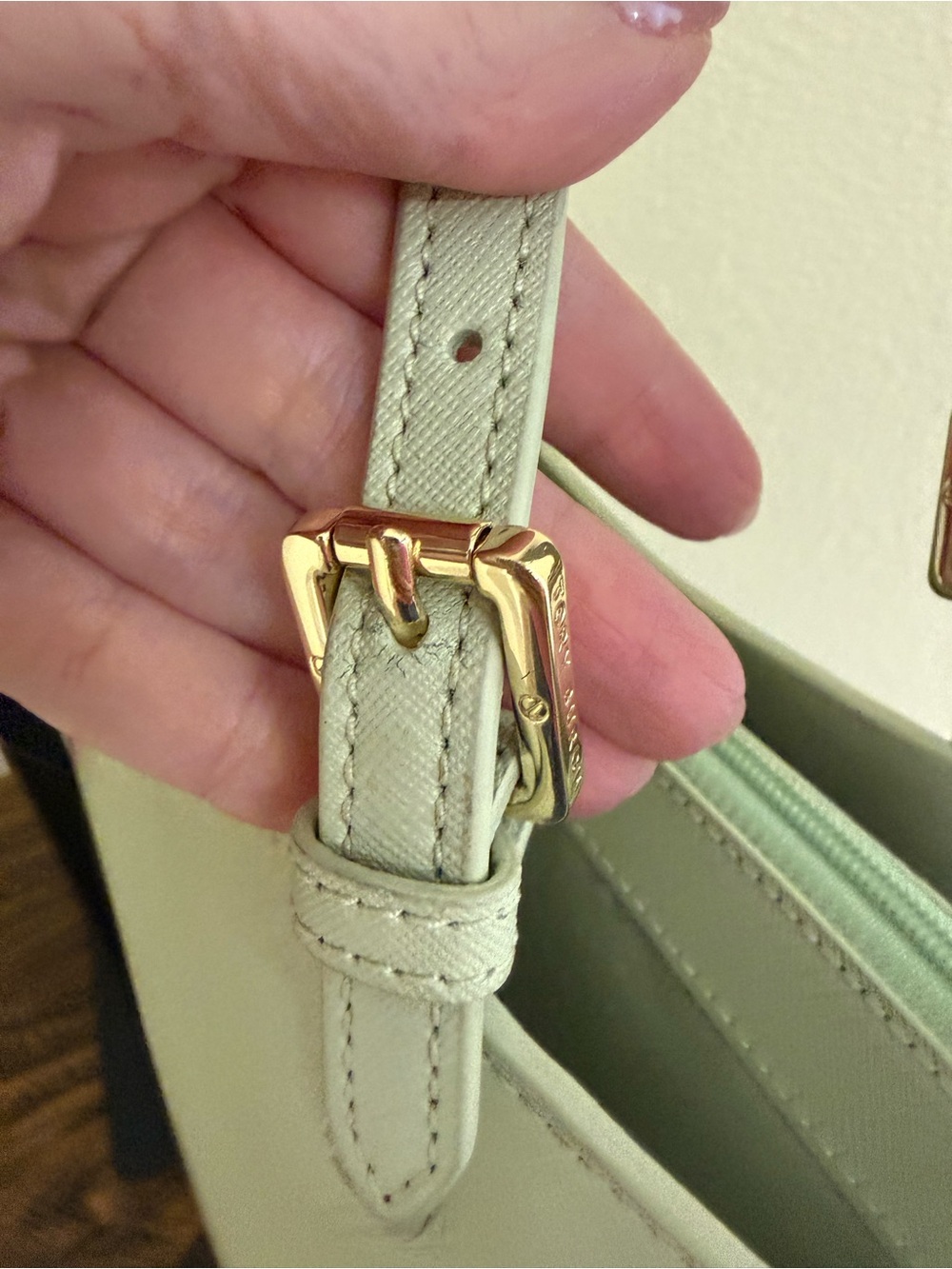 Tory Burch Laptop Tote | Mint Green | Coated Canvas | Work Bag - Picture 6 of 12